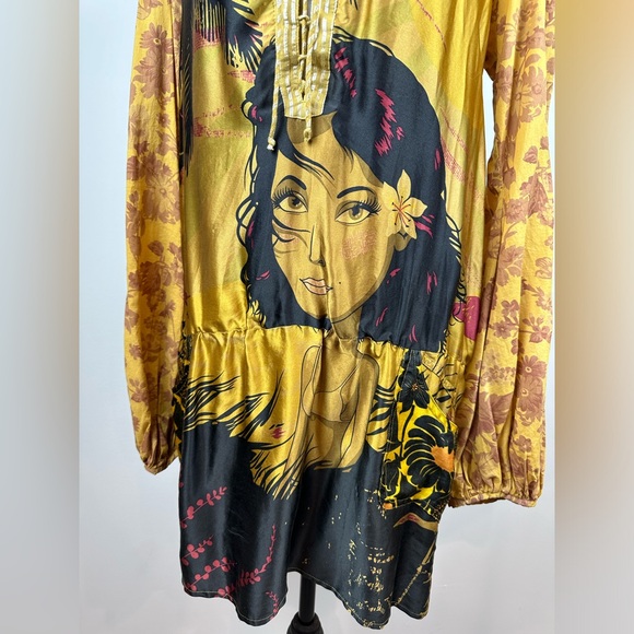 Custo Barcelona Vintage 90 Silk Blend Print Tunic Dress - Size 4 - Picture 3 of 9